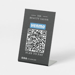 Signe De Table Scannez le code QR unique Charbon foncé pour payer