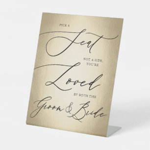Signe De Table Script de calligraphie Or Choisir un Mariage de si