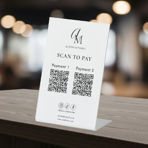 Signe De Table Script de code QR d'entreprise pour paiement par n