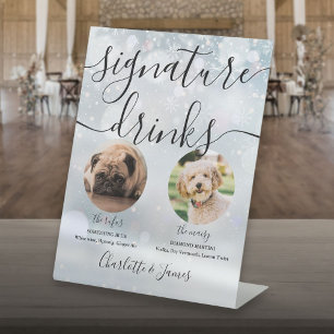 Signe De Table Script de mariage hivernal Boissons signatures pou
