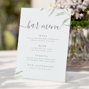 Signe De Table Script de verdure minimal barre rustique Menu