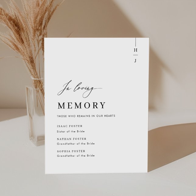 Signe De Table Script élégant dans Love Memory Mariage Sign (Créateur téléchargé)