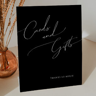 Signe De Table Script minimaliste Whimsical Cartes et cadeaux noi