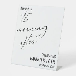 Signe De Table Script moderne Bienvenue au matin après le brunch