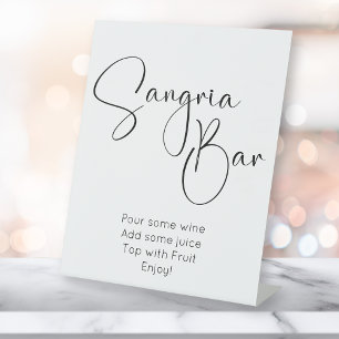Signe De Table Script moderne Sangria Bar
