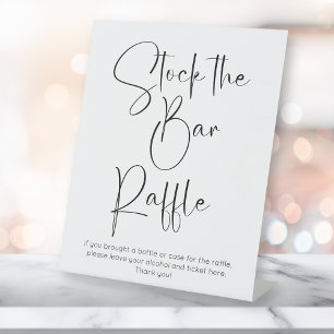 Signe De Table Script moderne Stock le Bar Raffle
