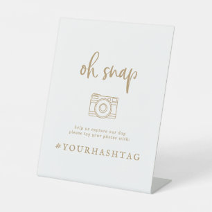 Signe De Table Script or rustique Oh Snap Mariage Hashtag