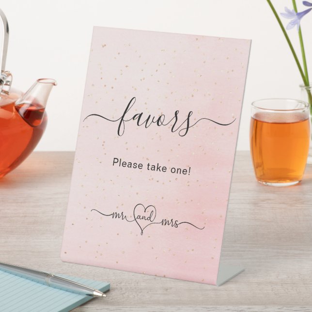 Signe De Table Script rose vif mrs mariage faveurs (In SItu)