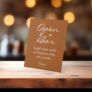 Signe De Table Script Signature Terracotta Open Bar