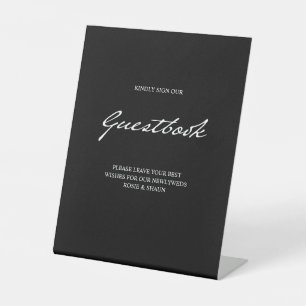 Signe De Table Script stylo moderne minimaliste livre d'or Mariag