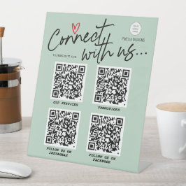Signe De Table Script tendance QR code se connecter avec nous sig