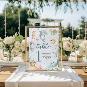 Signe De Table Sea You Soon Numéros de Table Océan