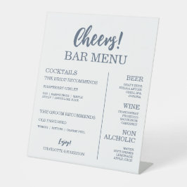 Signe De Table Seascape Coastal Wedding Blue Bar Menu