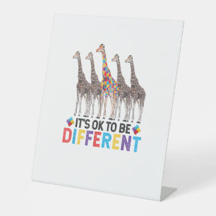Signe De Table Sensibilisation sur l'autisme Cute Giraffe Animal