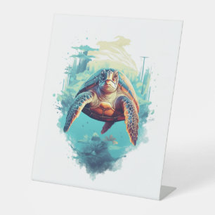 Signe De Table Serene Underwater Turtle