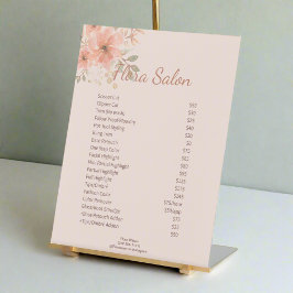 Signe De Table Service de salons d'aquarelle rose vif propre