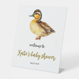 Signe De Table Sexe Aquarelle Neutre Baby shower canard