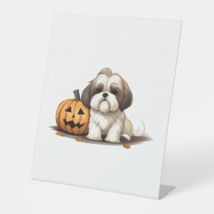 Signe De Table Shih Tzu sur le thème de la fête de l'halloween