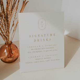 Signe De Table SHYLAH Boho Gold et crème Mariage Signature Boisso