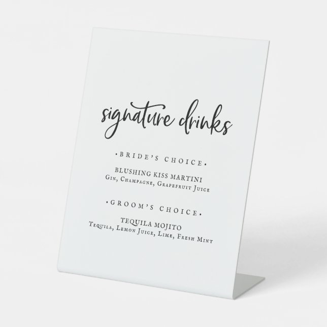 Signe De Table Signal de signature de script rustique Boissons (Recto)