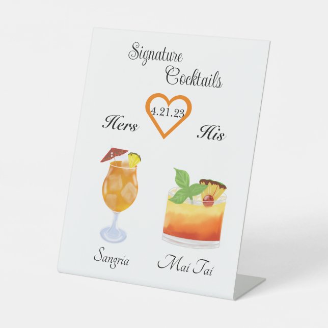 Signe De Table Signal signature boisson (Recto)