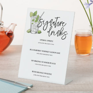 Signe De Table Signature Barre des boissons