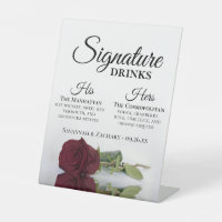 Signature Boissons Elégant Rose Bourgogne Mariage
