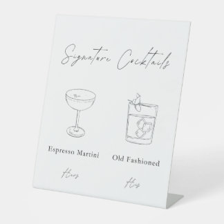 Signe De Table Signature Boissons - Mariage