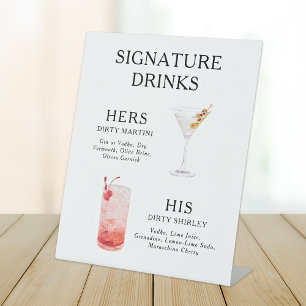 Signe De Table Signature Boissons Mariage Cocktail Menu Poster