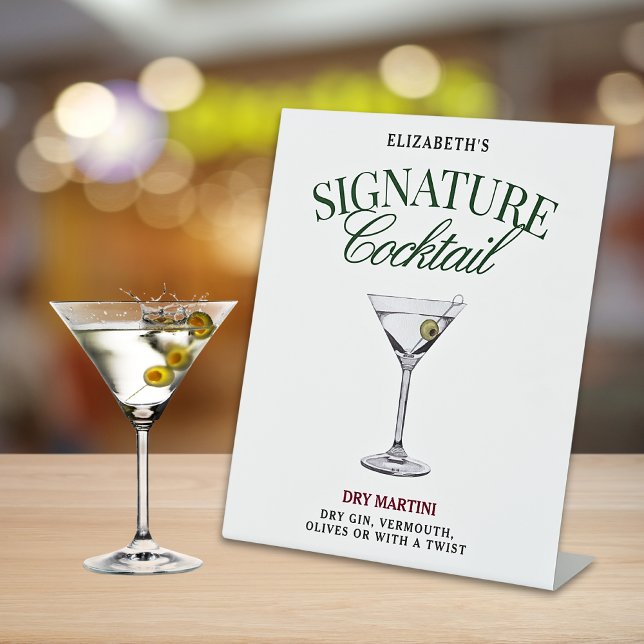 Signe De Table Signature Cocktail Vert & Rouge Classy (Créateur téléchargé)