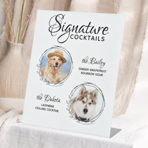 Signe De Table Signature Cocktails Animaux Photo Chien Bar Mariag