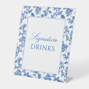 Signe De Table Signature de la Chinoiserie Bleue et Blanche Boiss