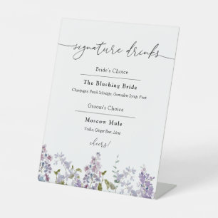 Signe De Table Signature Lavande et Lilacs Boissons Signal Piéton