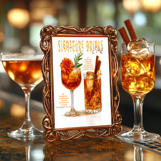 Signe De Table Signature Mariage Druid Hills Boissons Signal