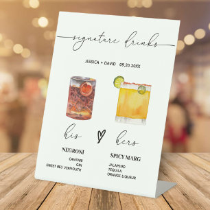 Signe De Table signature moderne boissons signet mariage