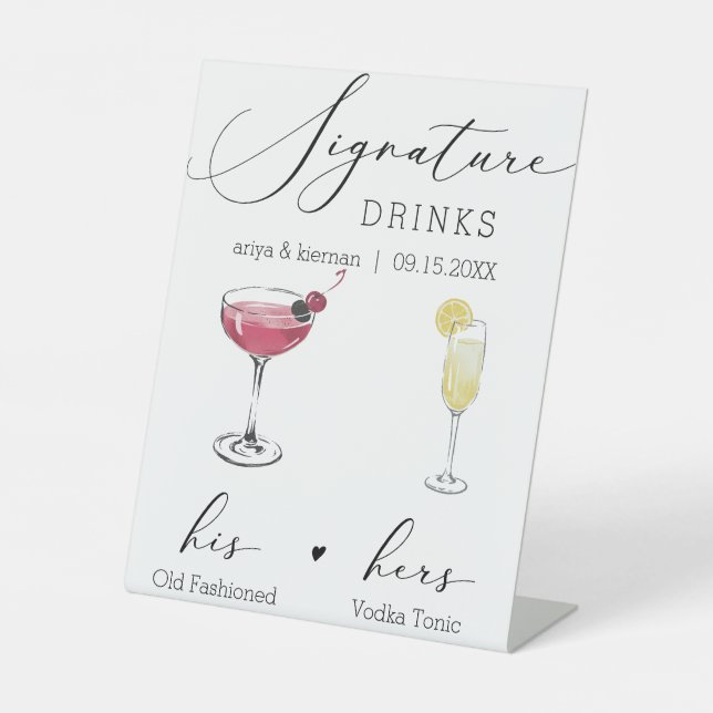 Signe De Table Signature personnalisable Signet boisson (Recto)