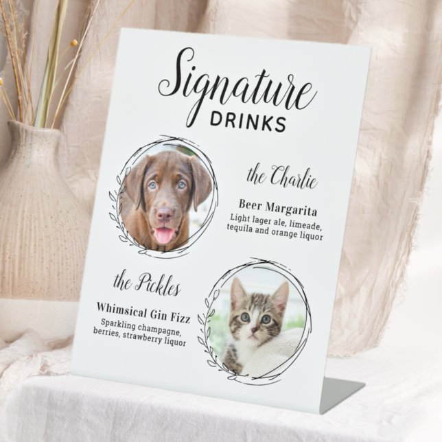 Signe De Table Signature personnalisée Boissons Barre de chien An (Créateur téléchargé)