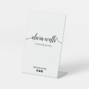Signe De Table Signature Script Social Media Icon Pedestal Signal