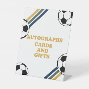 Signe De Table Signatures d'anniversaire de football