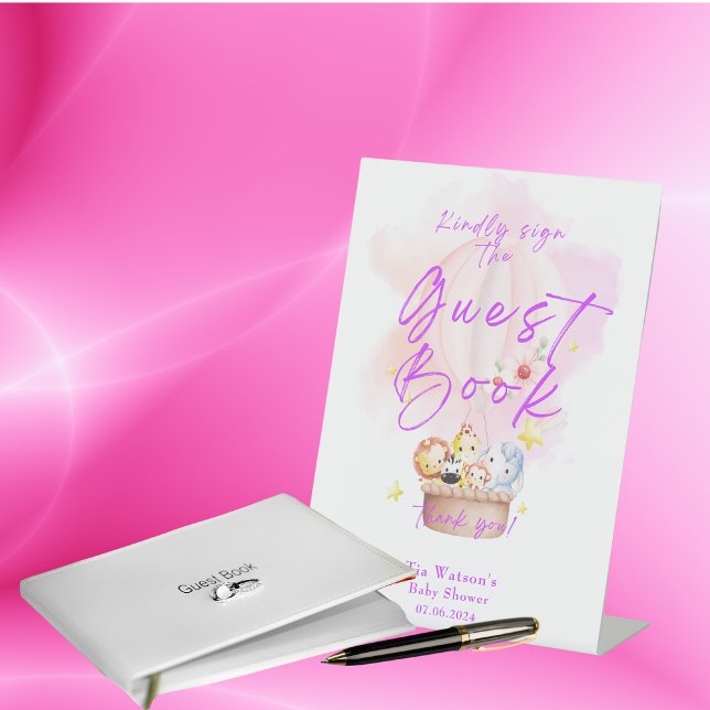 Signe De Table Signer le livre d'invités Bébé Animaux Safari (Créateur téléchargé)