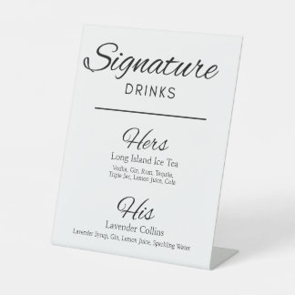 Signe De Table Signet Mariage de boisson signature