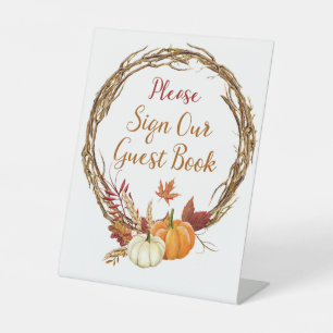 Signe De Table Signez notre livre d'or - thème de la récolte d'au