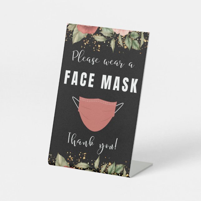 Signe De Table S'il vous plaît porter un Masque Visage Entreprise (Recto)