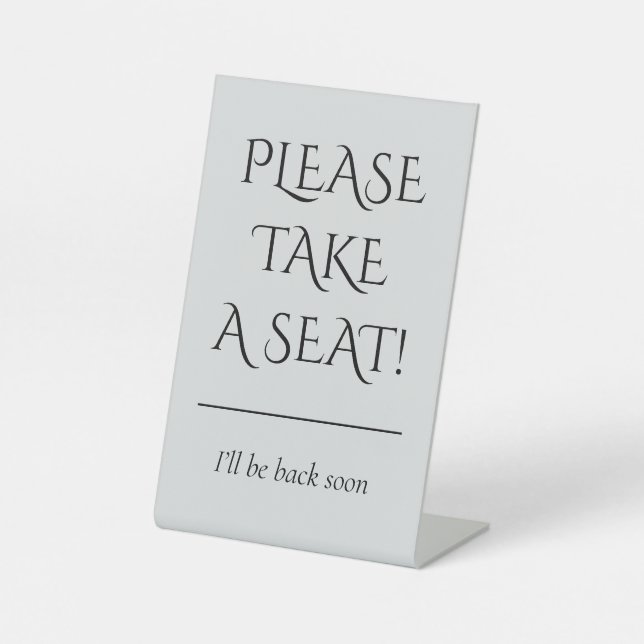 SIGNE DE TABLE "S'IL VOUS PLAÎT, PRENEZ PLACE !" (Recto)