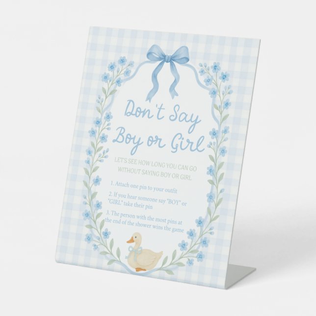 Signe De Table Silly Little Goose Baby Shower Game (Recto)