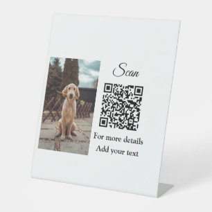Signe De Table Simple animal name details QR code add text photo