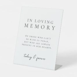 Signe De Table Simple Blanc Élégant En Mémoire D'Amour