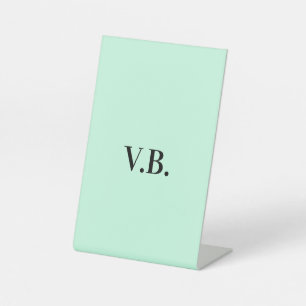 Signe De Table Simple couleur solide ajouter le nom du texte mono