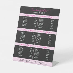 Signe De Table Simple Elegant Black Pink Logo Salon Tarifs