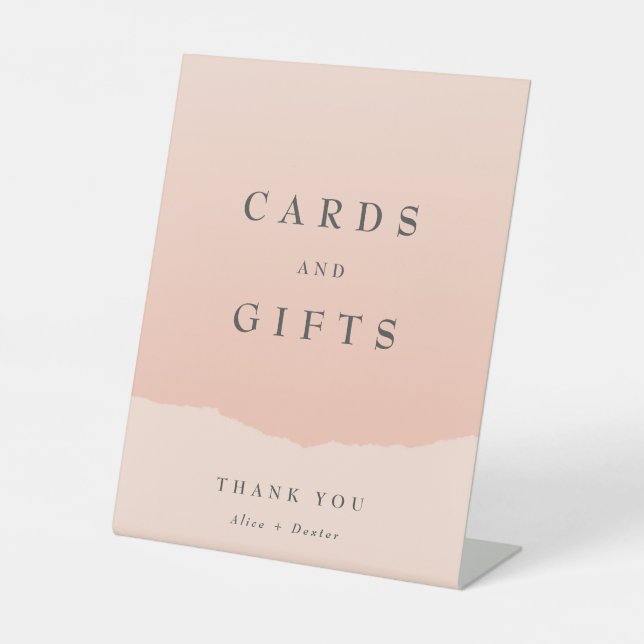 Signe De Table Simple élégant Blush Wedding Cartes et Cadeaux Sig (Recto)